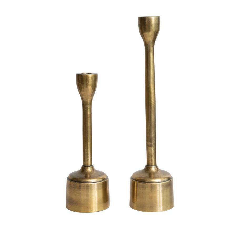 S/2 Antique Brass Candle Sticks