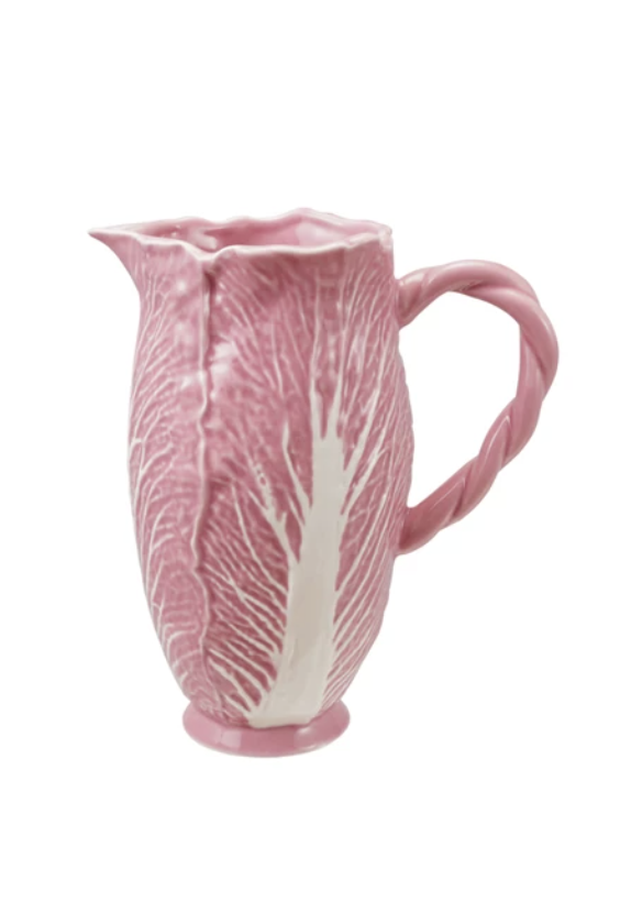 Pink Stoneware Cabbage Pitcher