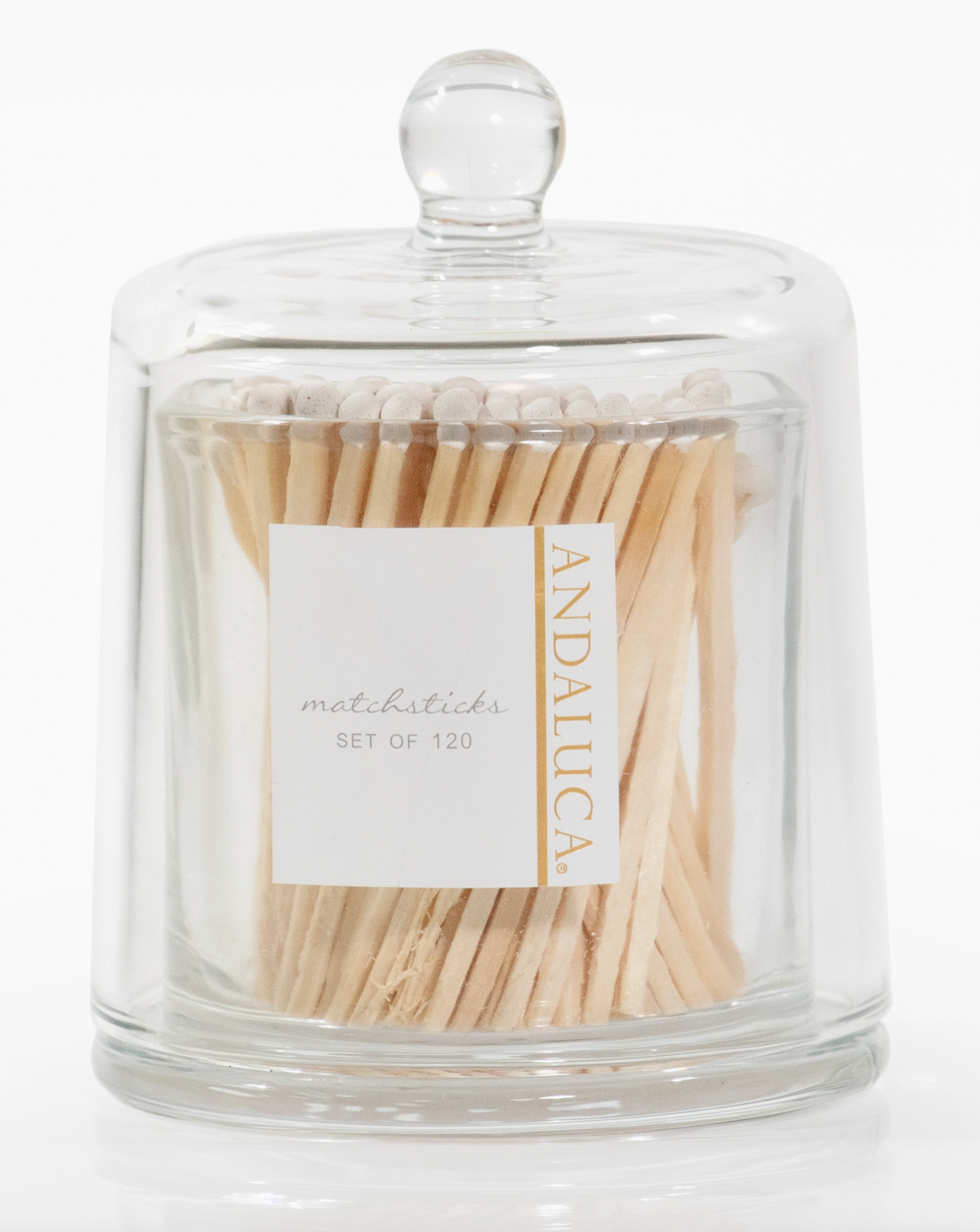 Tall Glass Cloche with Matches
