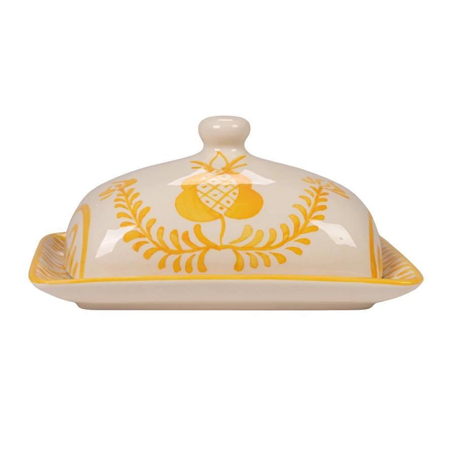 Botanical Yellow Butter Dish
