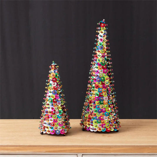 Festive Sequin Trees S/2