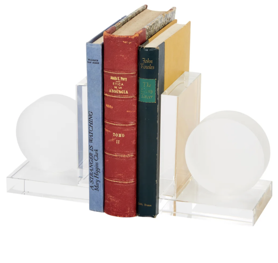 Frosted Crystal Round Bookends