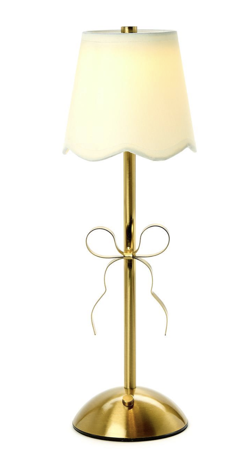 LED Portable Cordless Gold Bow Table Lamp in Gift Box