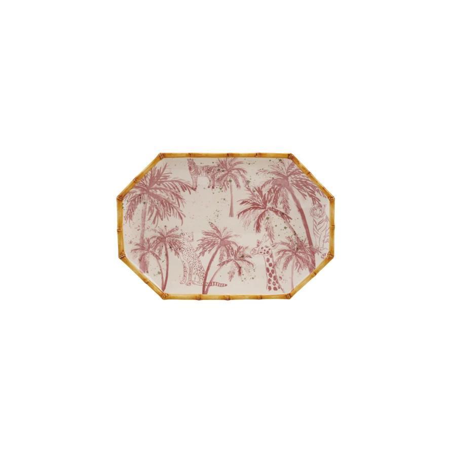 Platter with Palm Tree Animals Bamboo