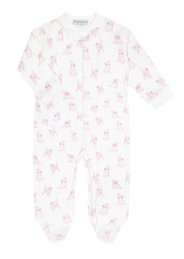 Nellapima Puppy Love Print Zippered Footie
