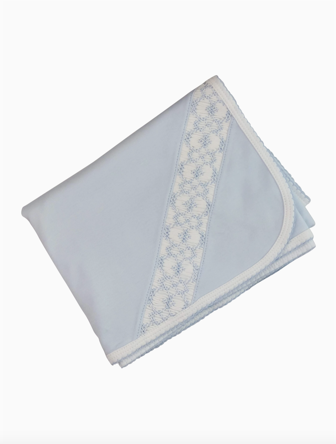 Baby Blue Smocked Blanket