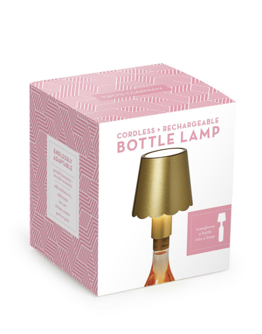 Gold Scalloped Lampshade with Bottle Stopper