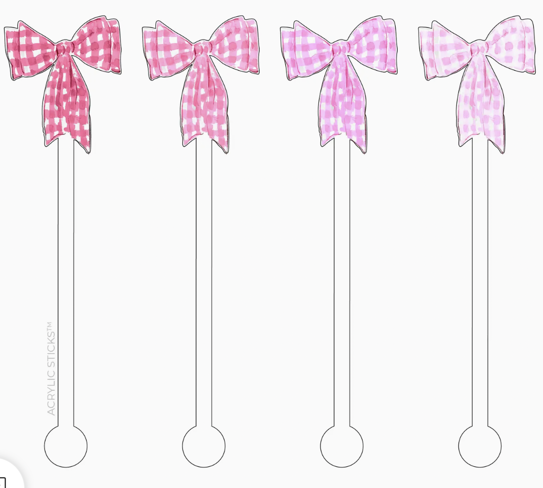 S/4 Bow Acrylic Stir Sticks