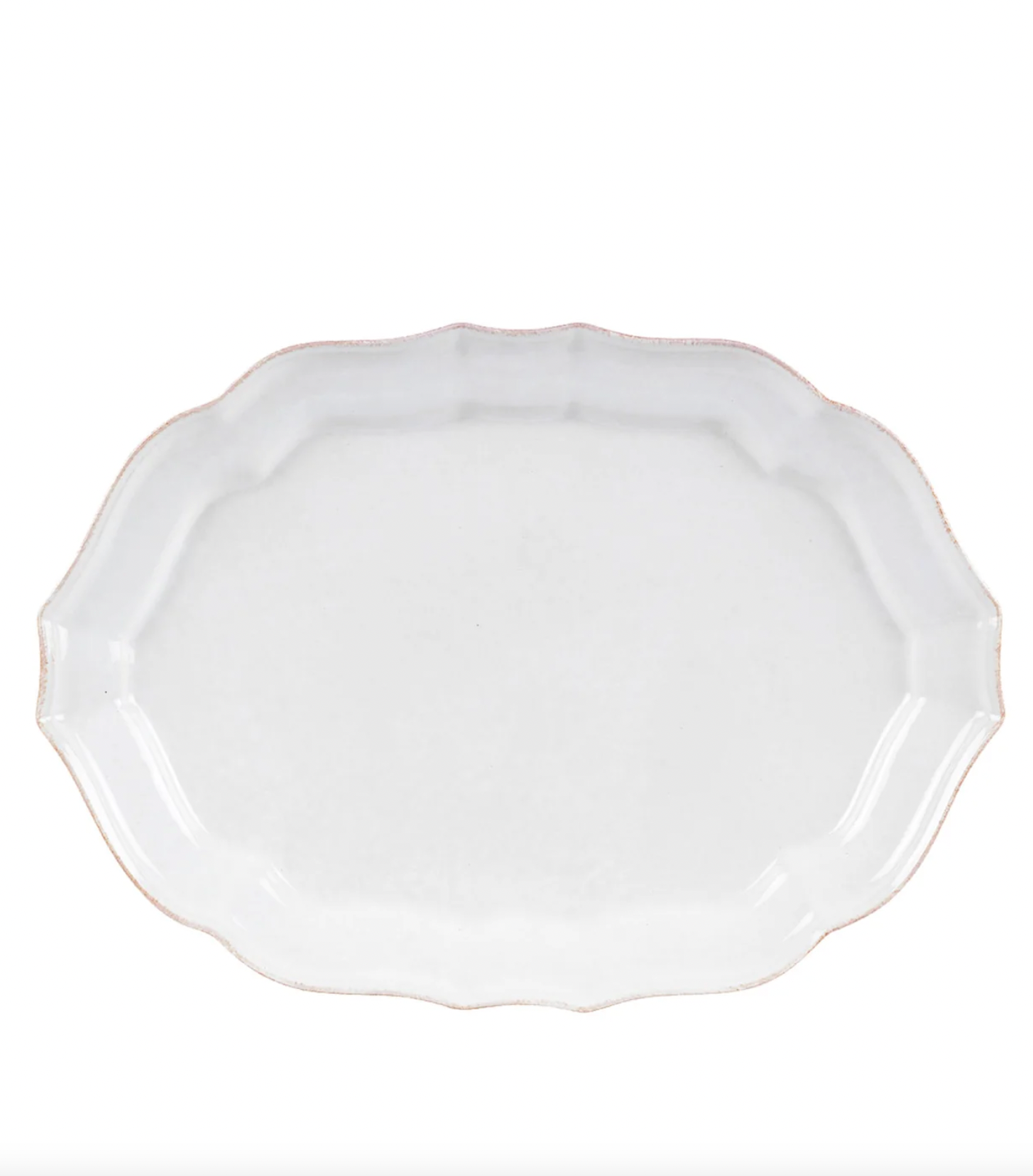 White Impressions Oval Platter