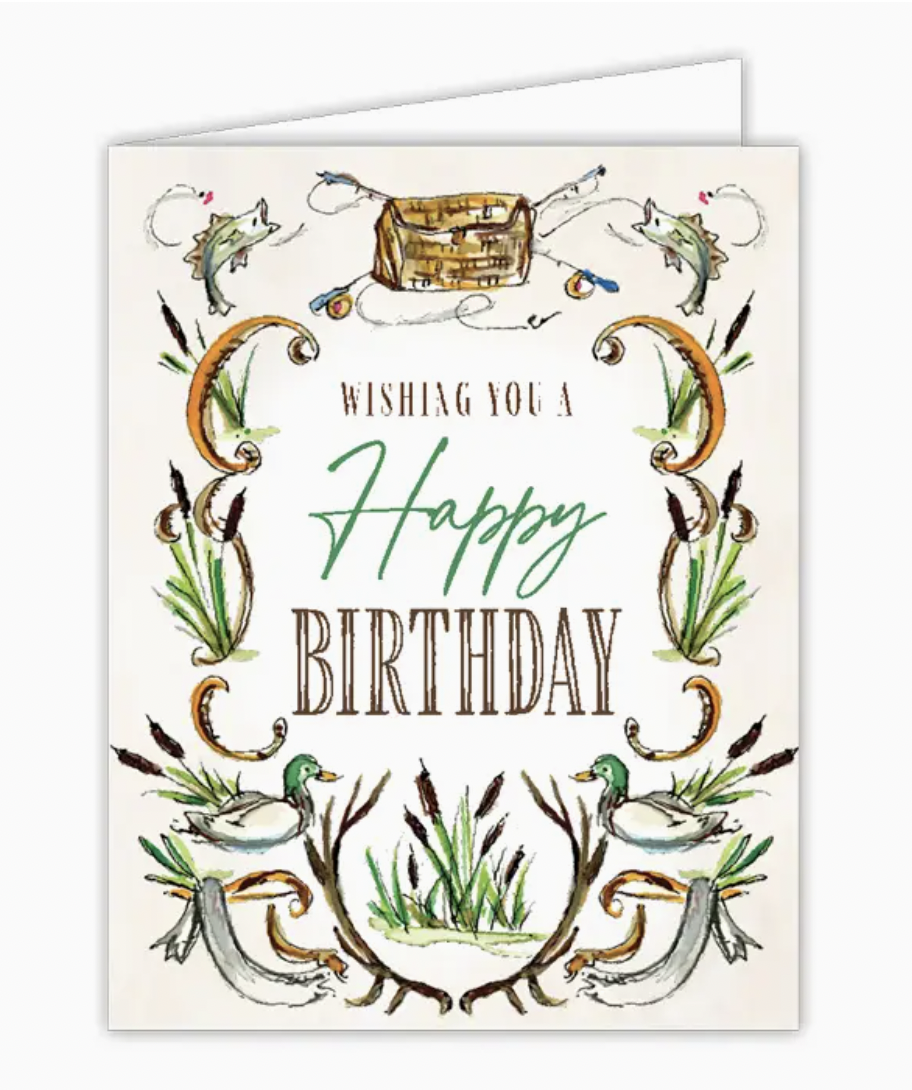 Fishing & Hunting Happy Birthday Card