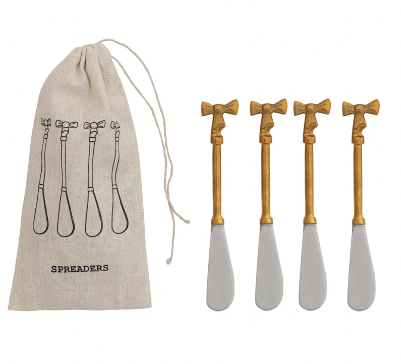 S/4 Gold Bow Spreaders