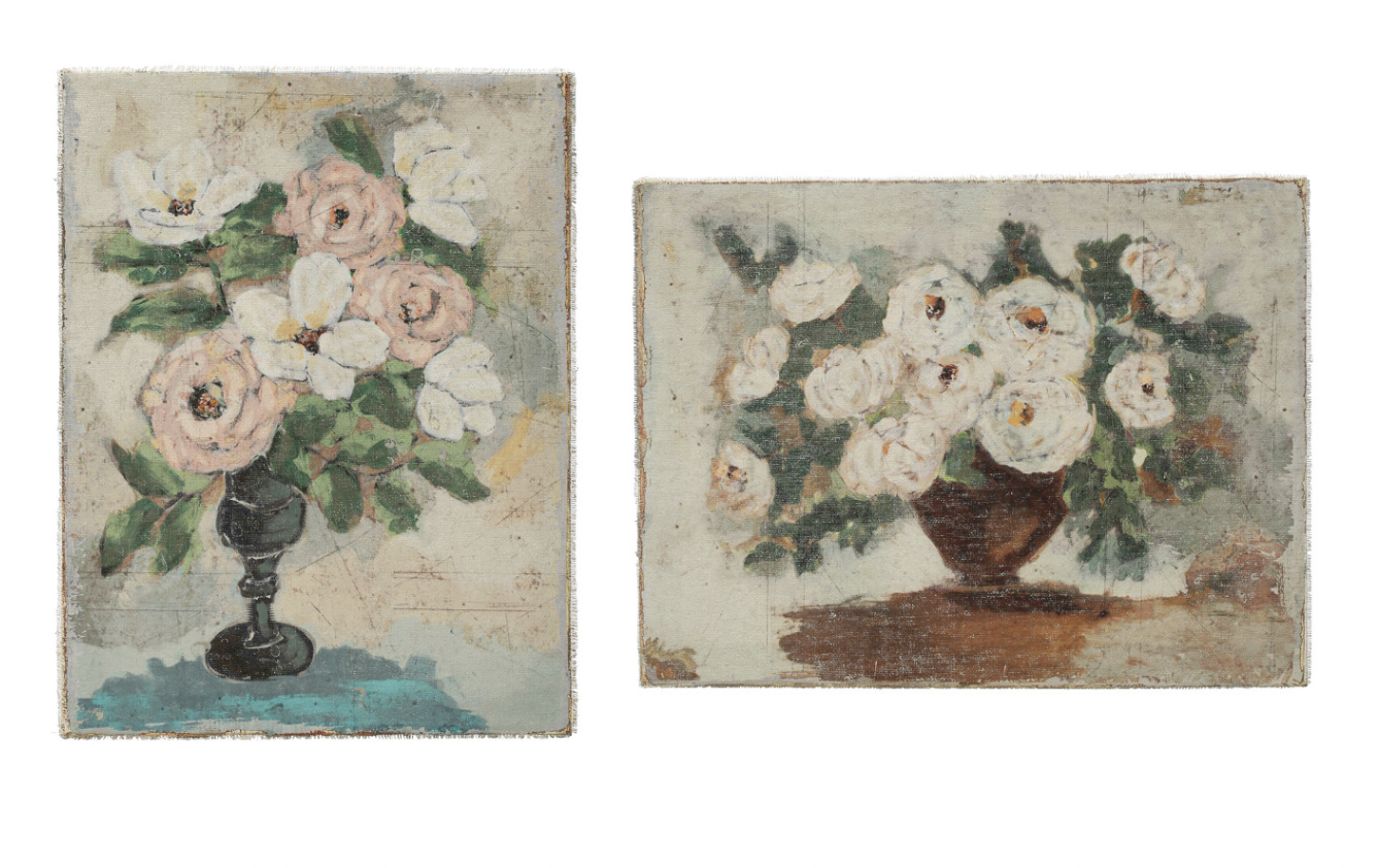 Canvas Wall Décor w/ Flowers in Vase, Multi Color, 2 Styles