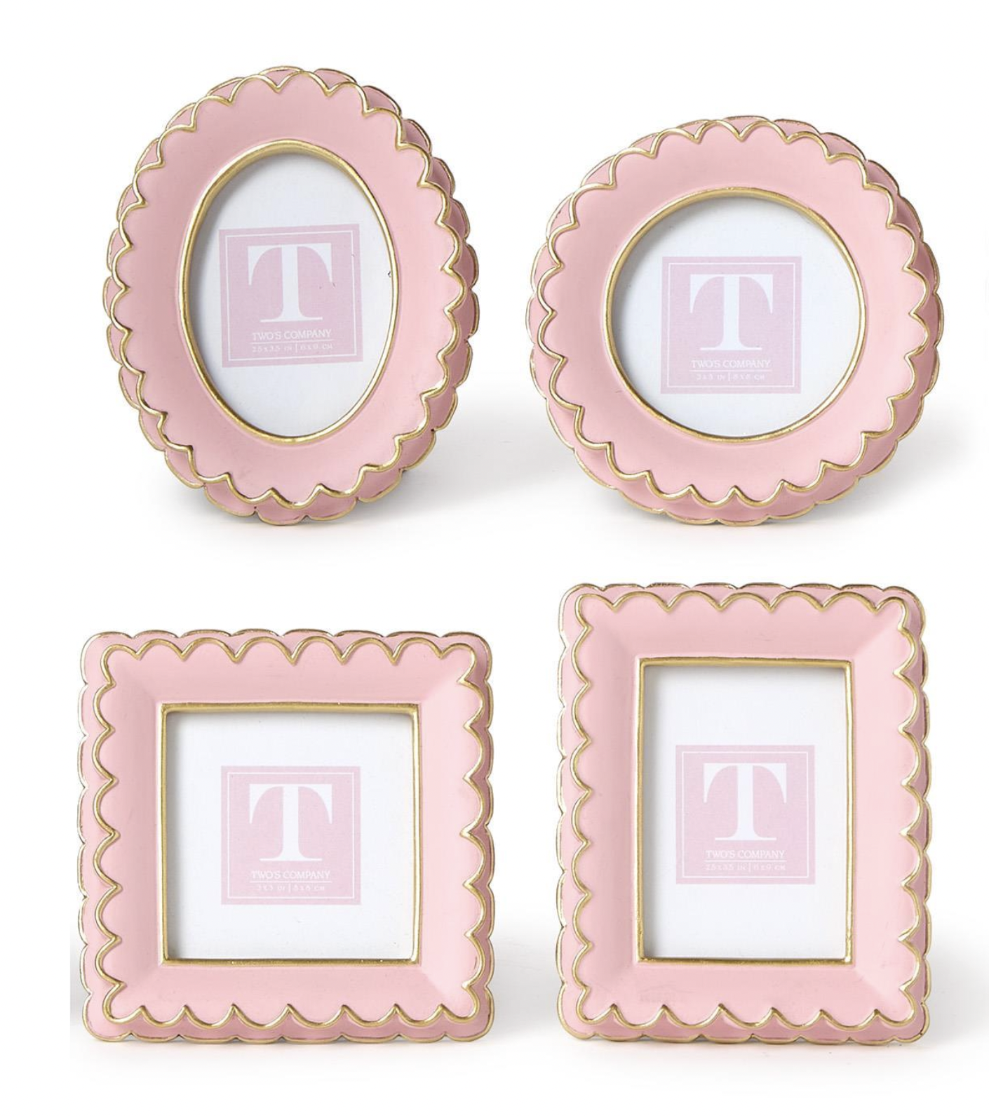 Pink Scalloped Mini Photo Frame