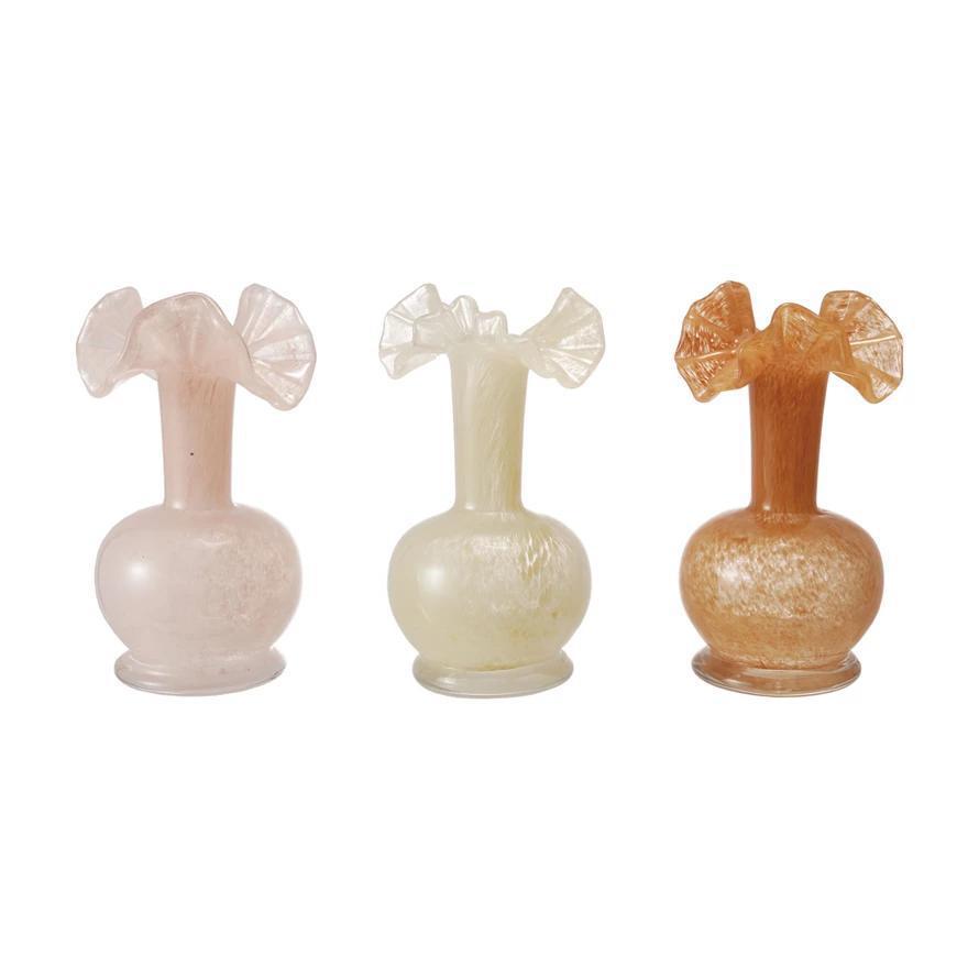 Ruffle Art Glass Vase