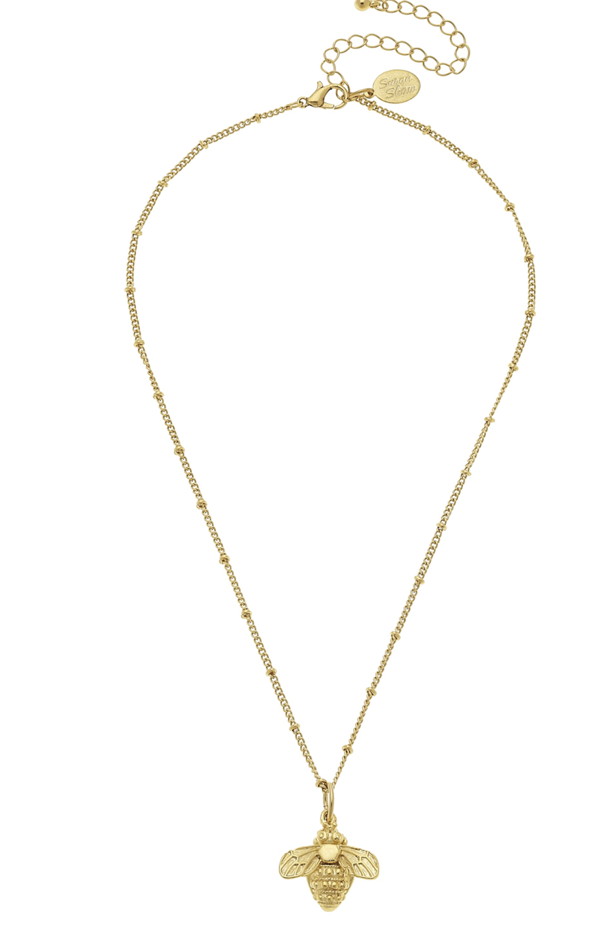 Handcast Gold Bee Necklace