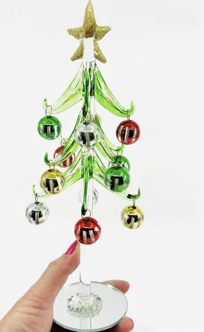 Glass trees w/ balls 7.5"