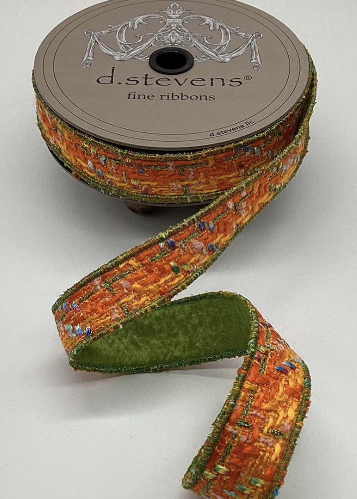 1" Orange Boucle Ribbon