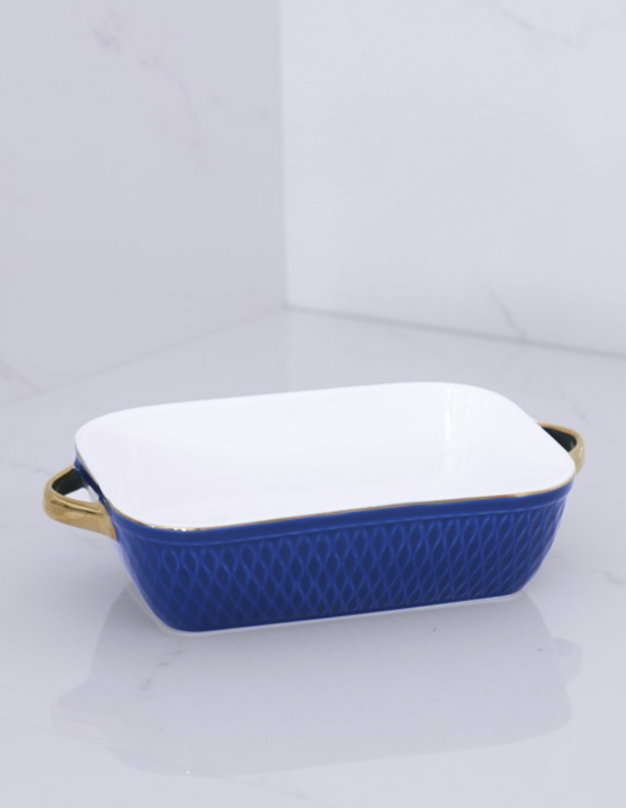 Blue Ceramic Small Rectangular Baker