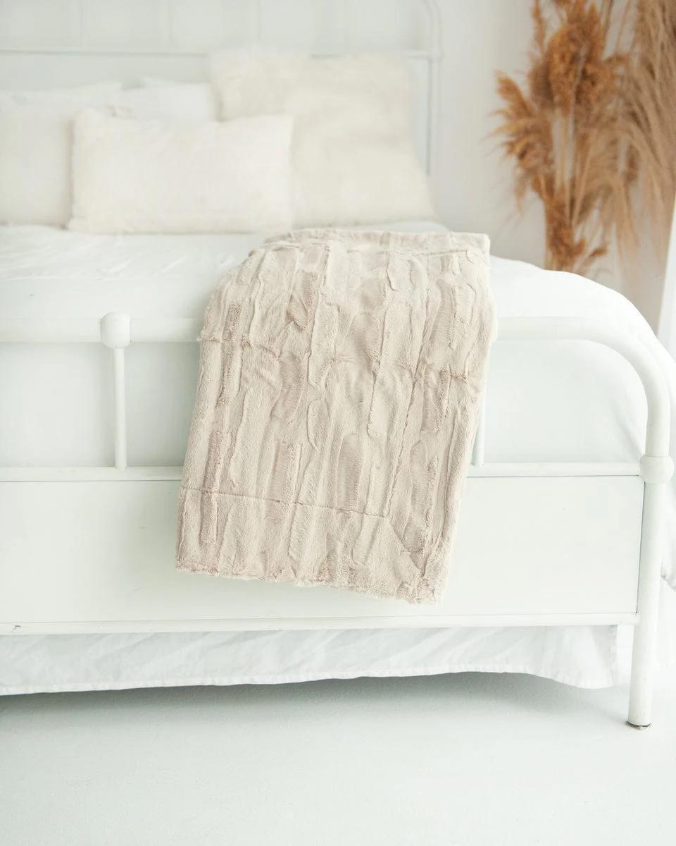 Minky Sorbet Almond Croissant Blanket