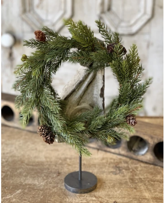 11" White Spruce Candle Ring