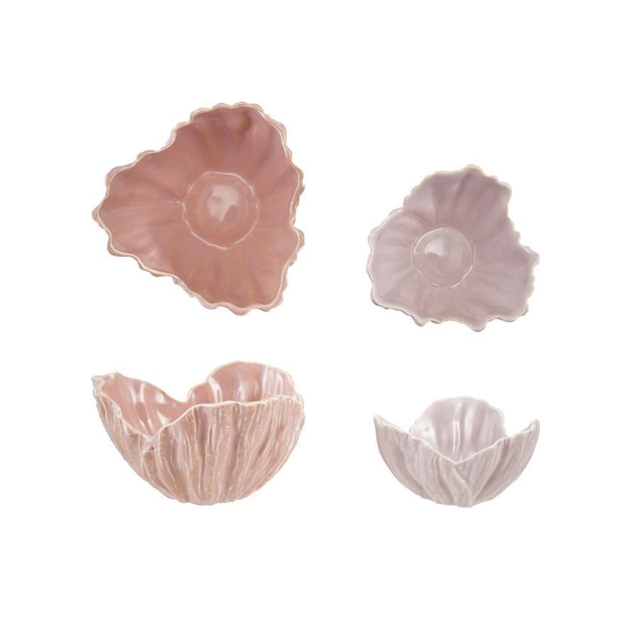 Flower Pink & Purple Bowls S/2