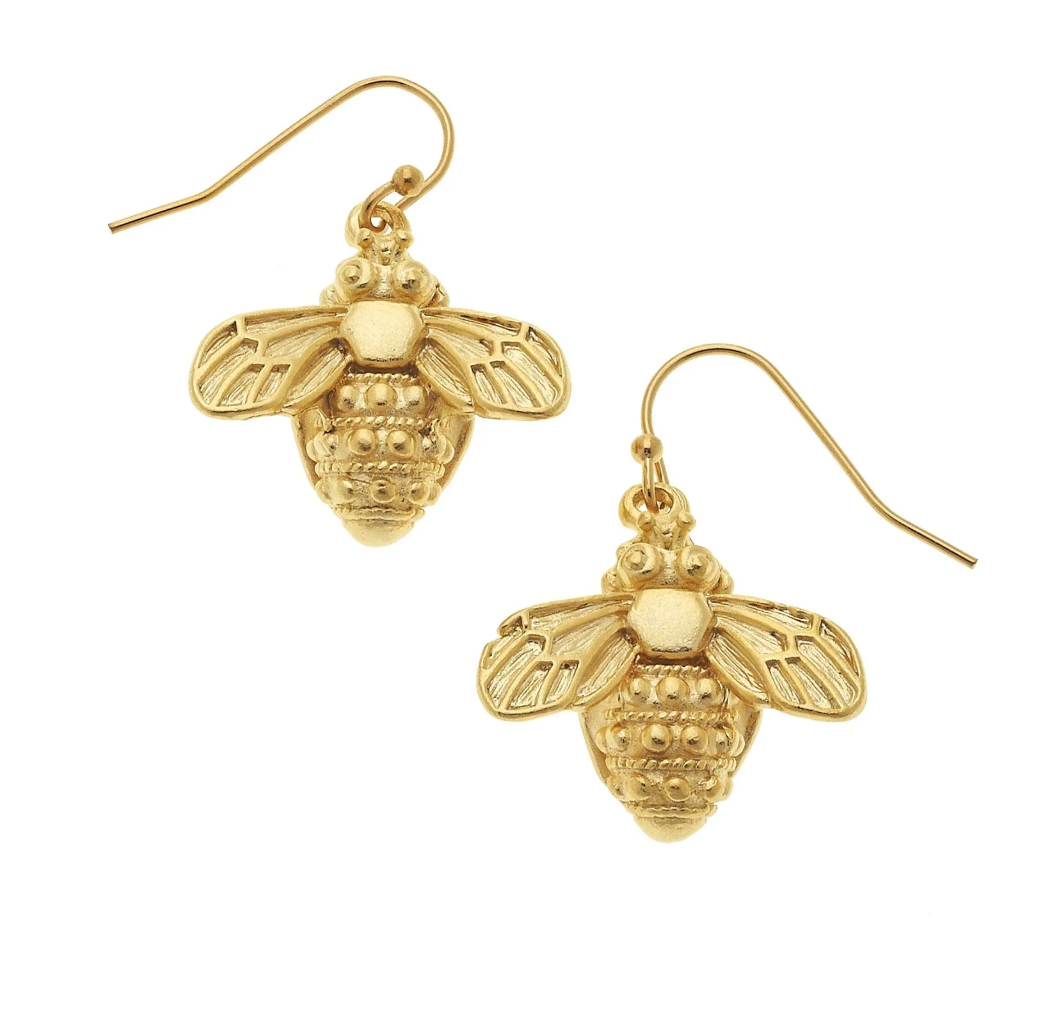 Gold Bee Earrings