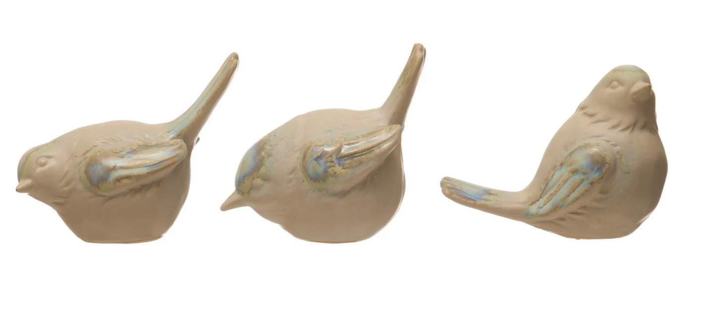Stoneware Bird with Glaze