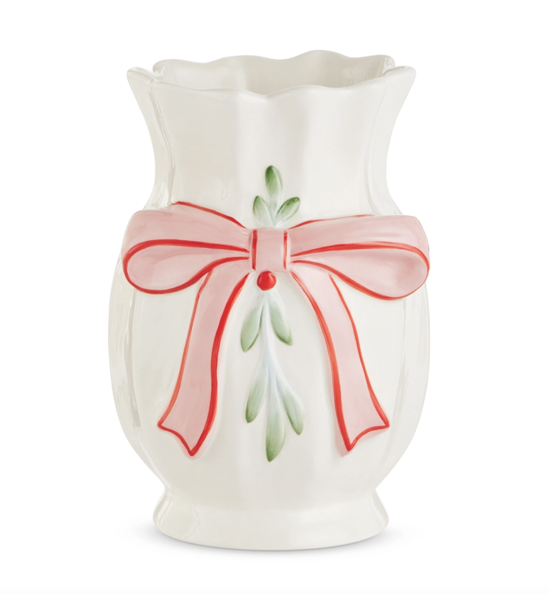 Bow and Mistletoe Vase