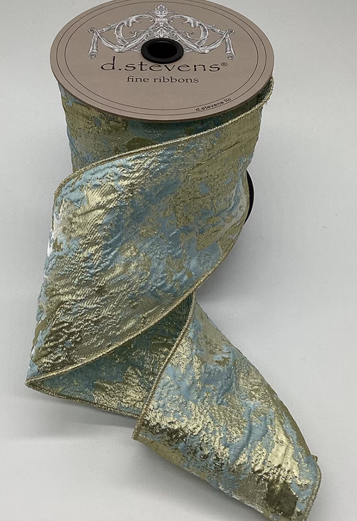 4" Seaglass Jacquard Ribbon