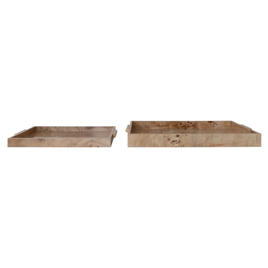 Burl Wood Square Trays