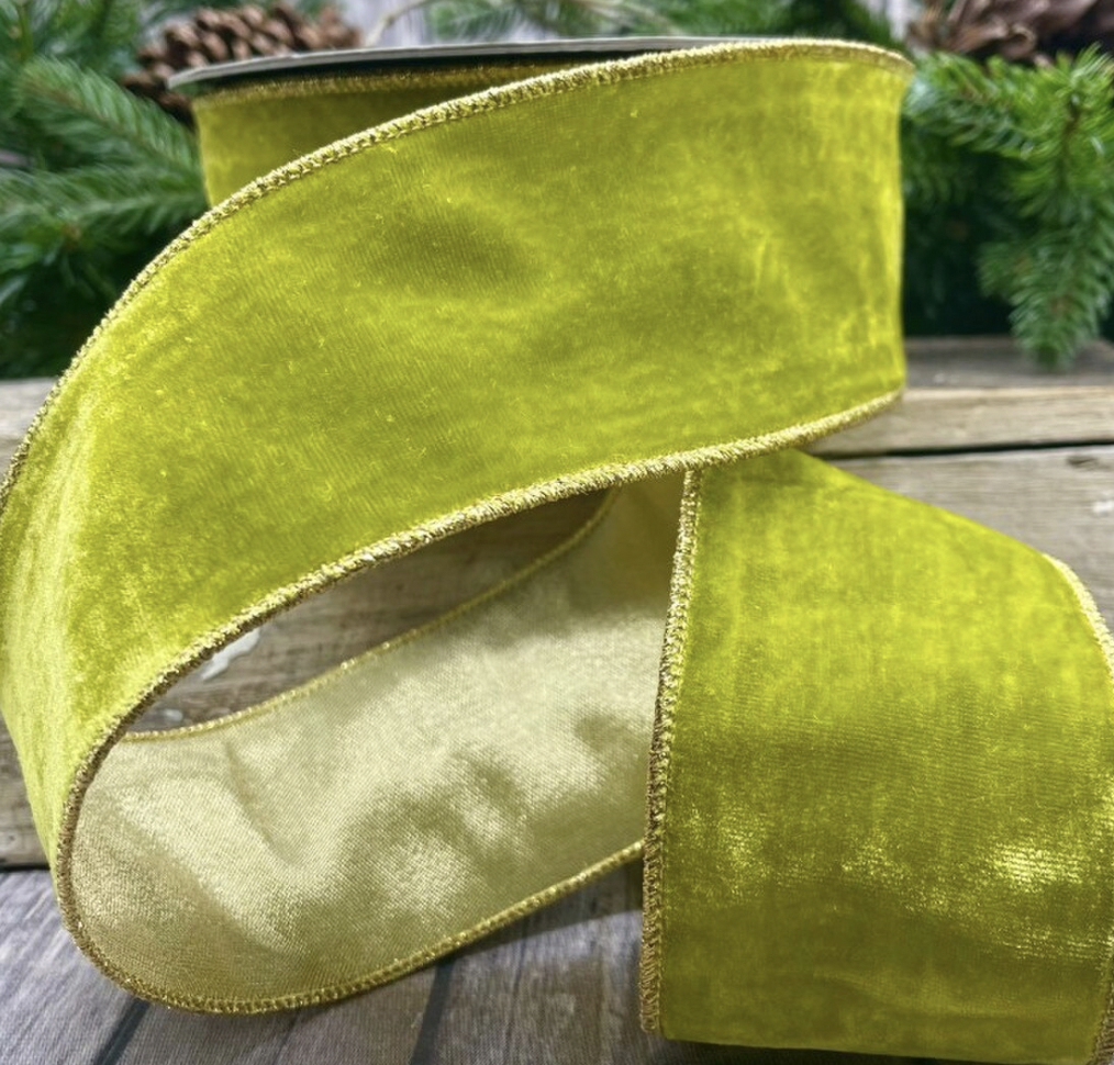 2.5" Vintage French Apple Velvet Ribbon
