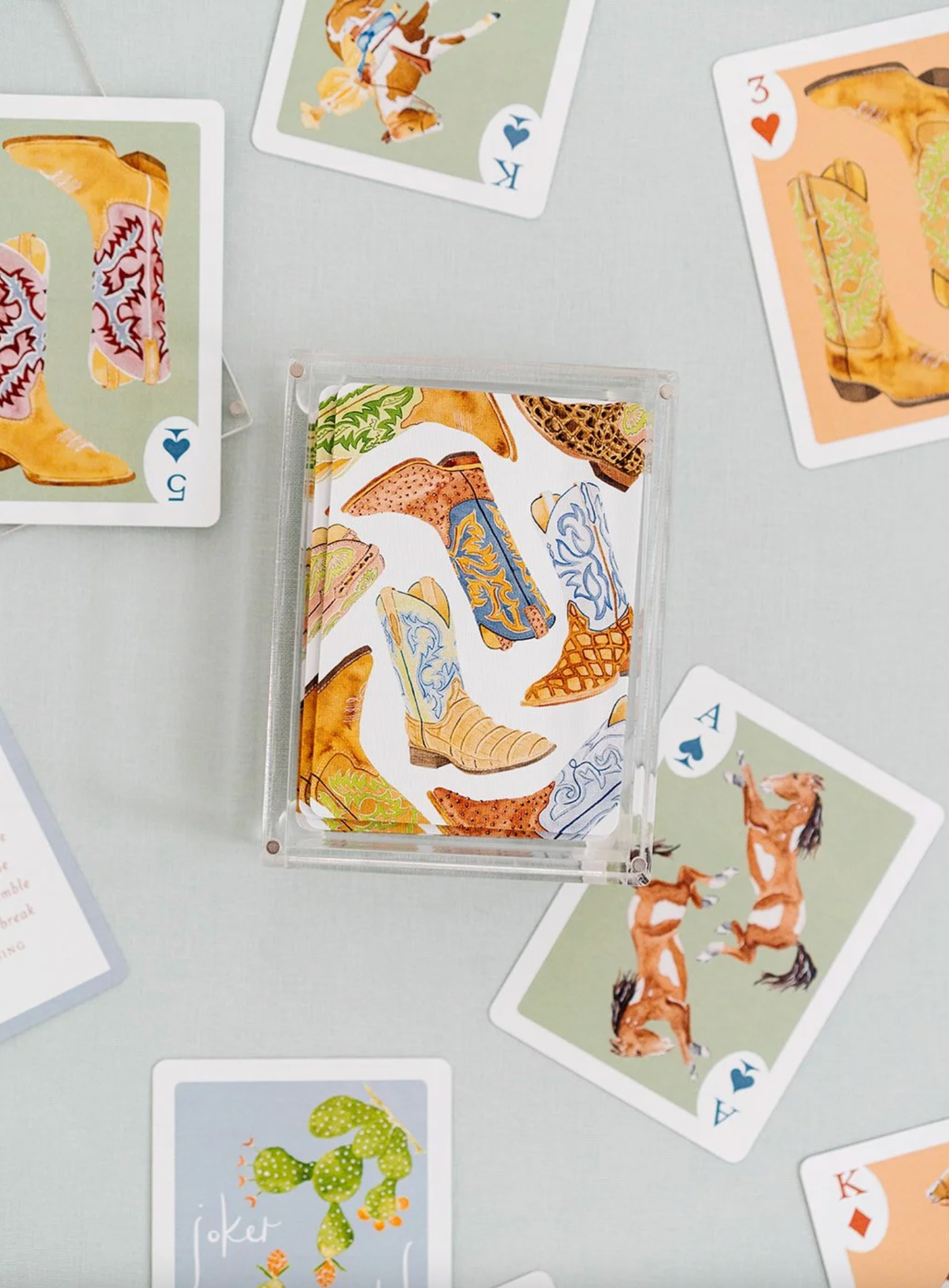 CC Cowboy Playing Cards with Acrylic Case