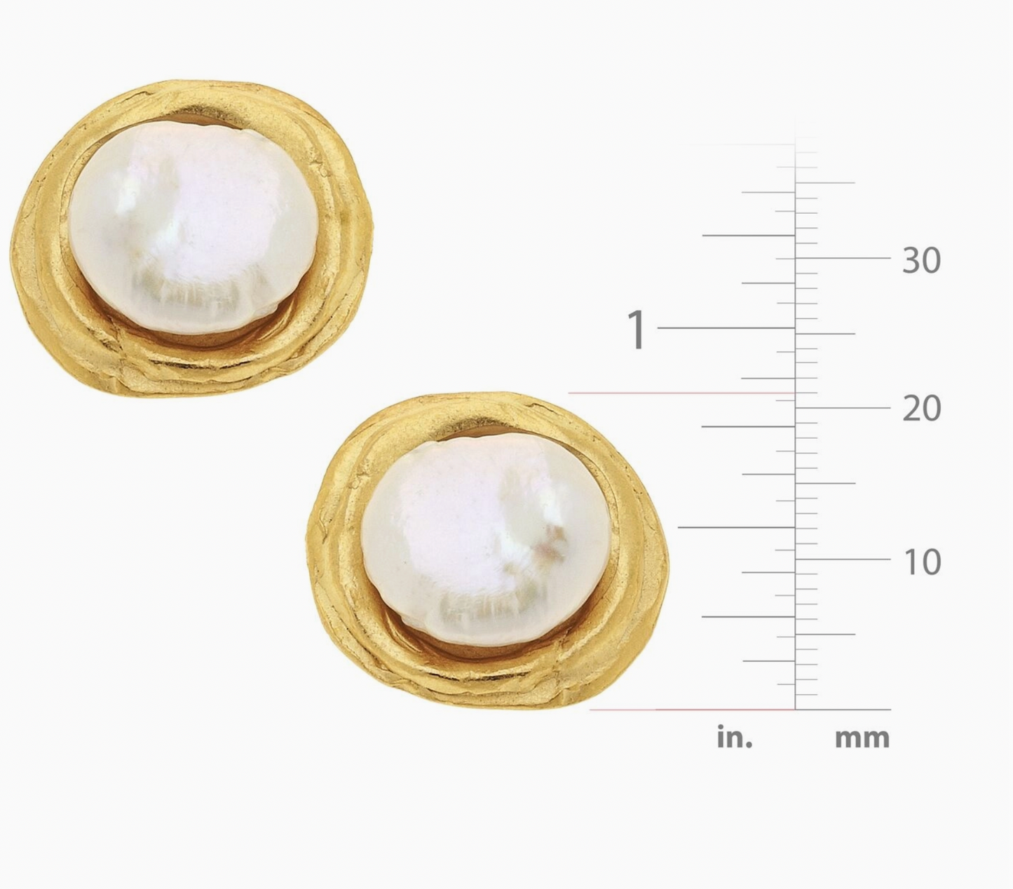 Gold Pearl Pierced Earrings