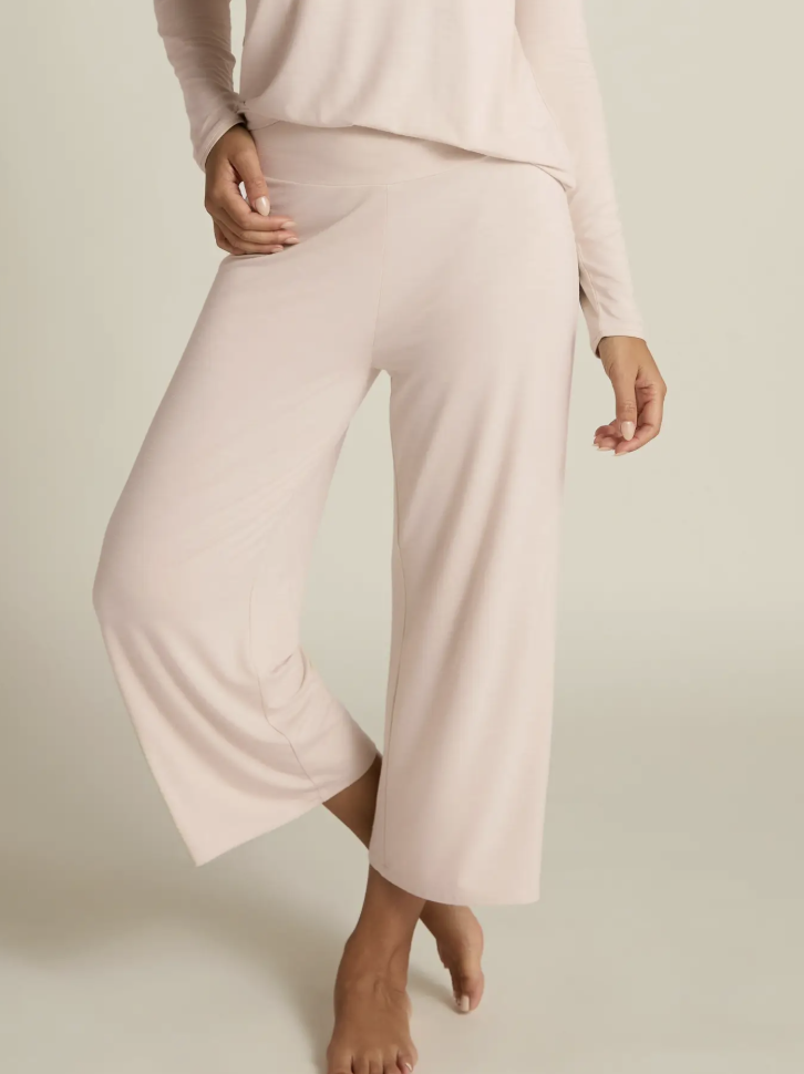 Pink Wide Leg Capri Pant