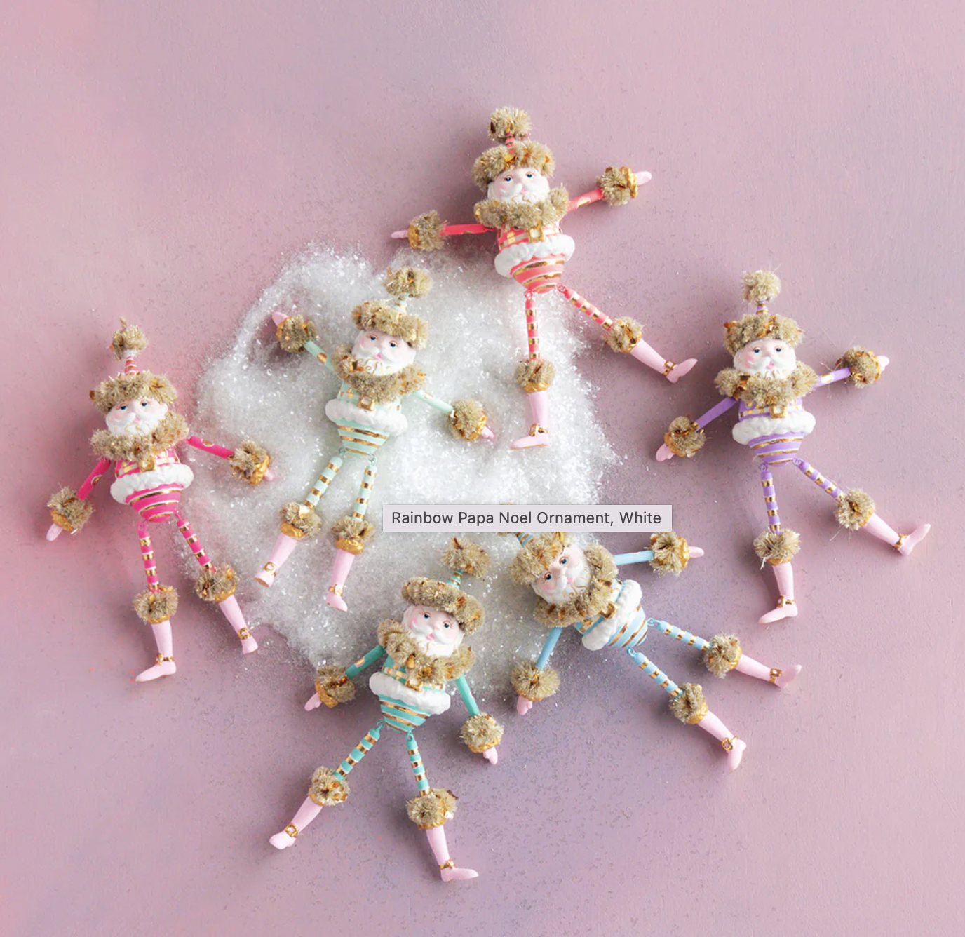 Rainbow Papa Noel Ornament