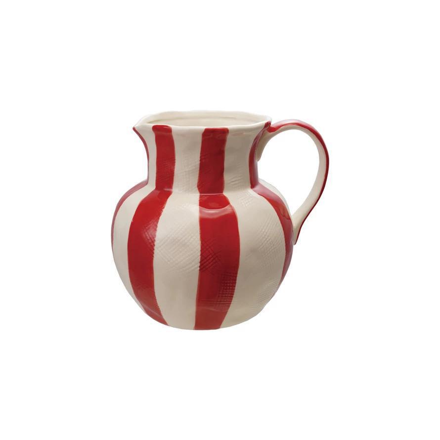 Red Stripe Pitcher