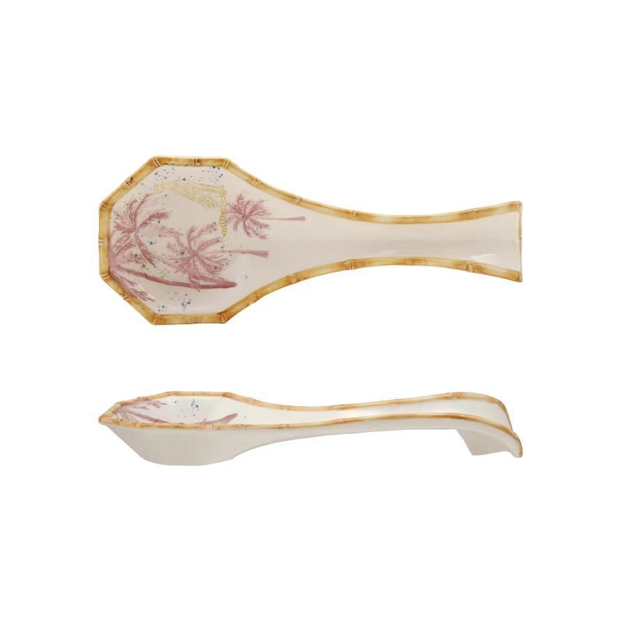 Spoon Rest Palm Tree Cheetah Bamboo