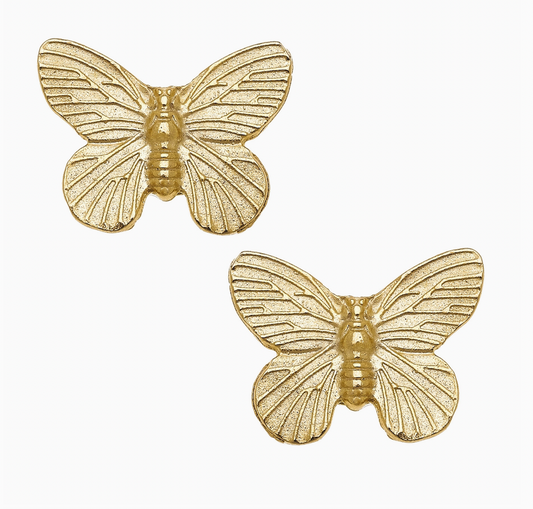Susan Shaw Gold Butterfly Stud Earrings