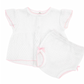 Paty Cotton Pointelle Diaper Set  with Flutter Sleeve Pink