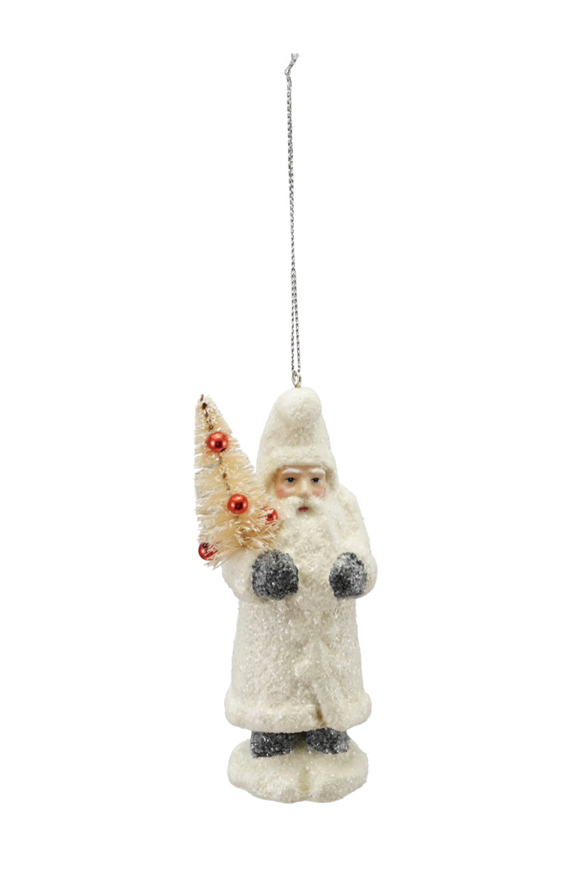 Belsnickel Ornament with Bottle Brush Tree