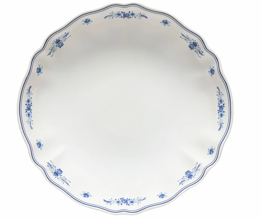 Vila White-Blue Low Serving Bowl
