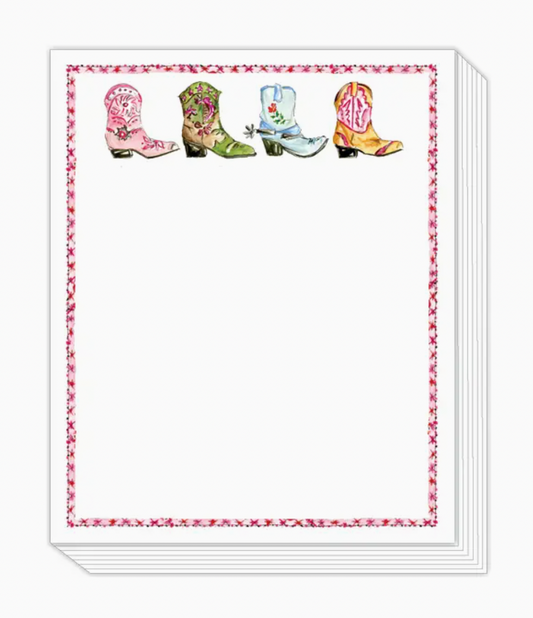 Colorful Cowboy Boots Short Stack Notepad