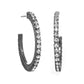Slim Hoop Earrings Clear Gunmetal