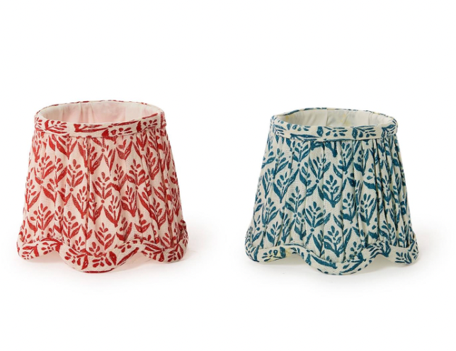 Scalloped Floral Fabric Lampshade