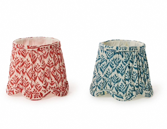 Scalloped Floral Fabric Lampshade