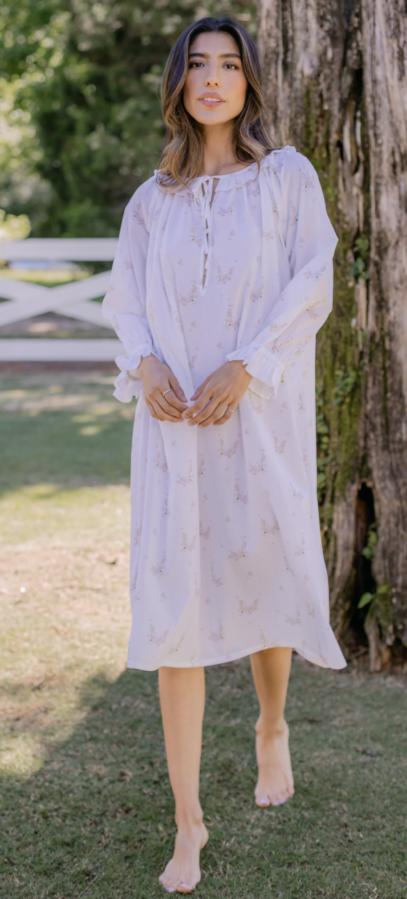 Pink Lucy Ruffle Long Nightgown