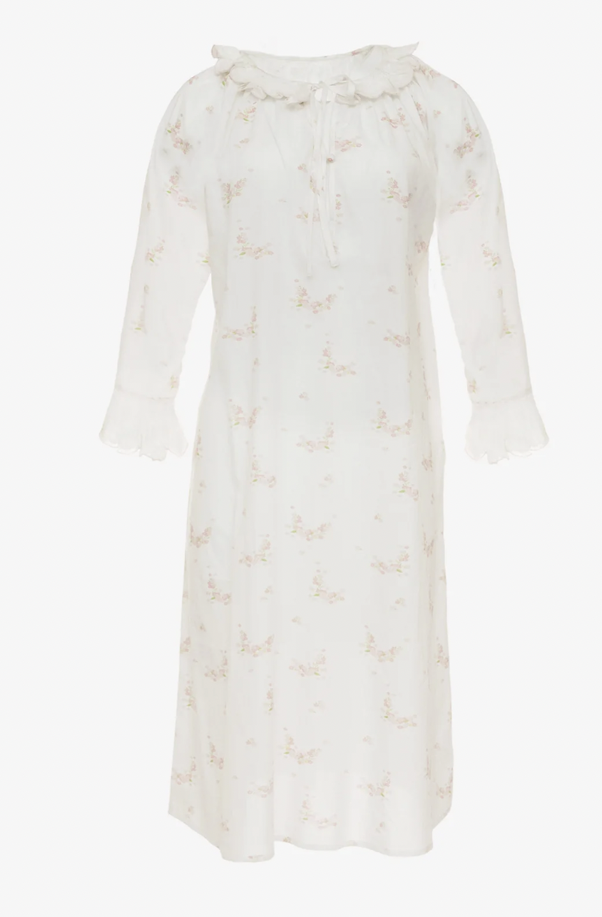Pink Lucy Ruffle Long Nightgown