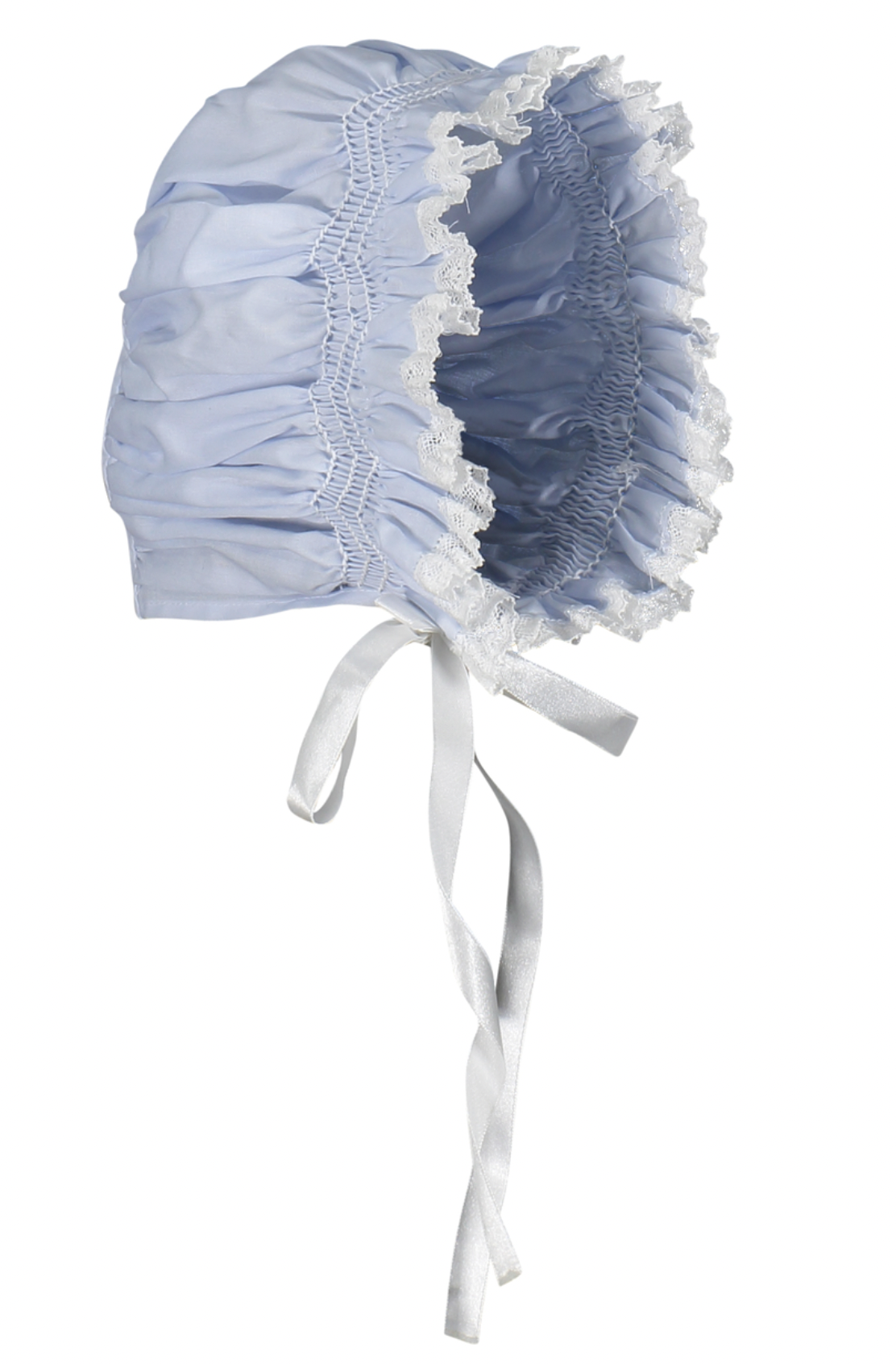 Girls Newborn Smocked Lace Bonnet