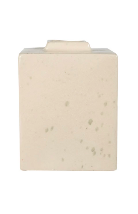 Reactive Crackle Cream Vase