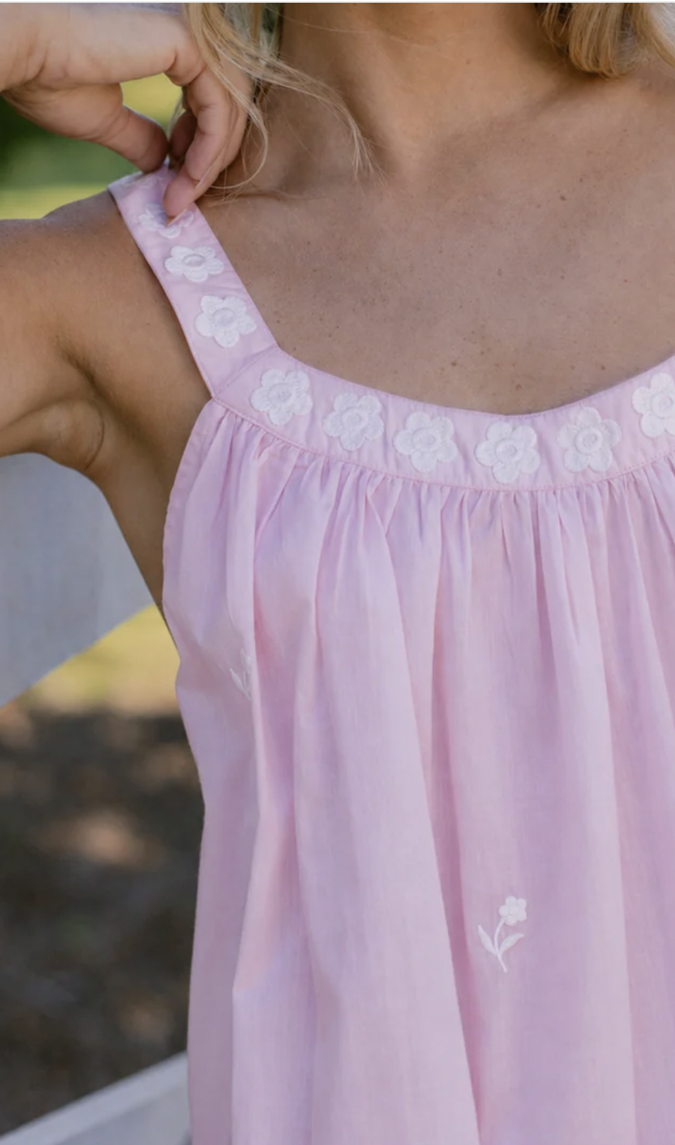 Pink Embroidered Tank Gown
